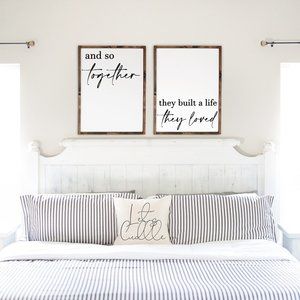 And so Together They Built a Life They Loved Framed Canvas Signs Wall Decor